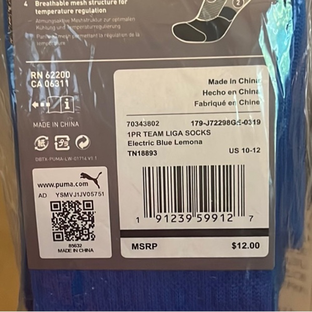Puma Electric Blue Athletic Socks for Performance